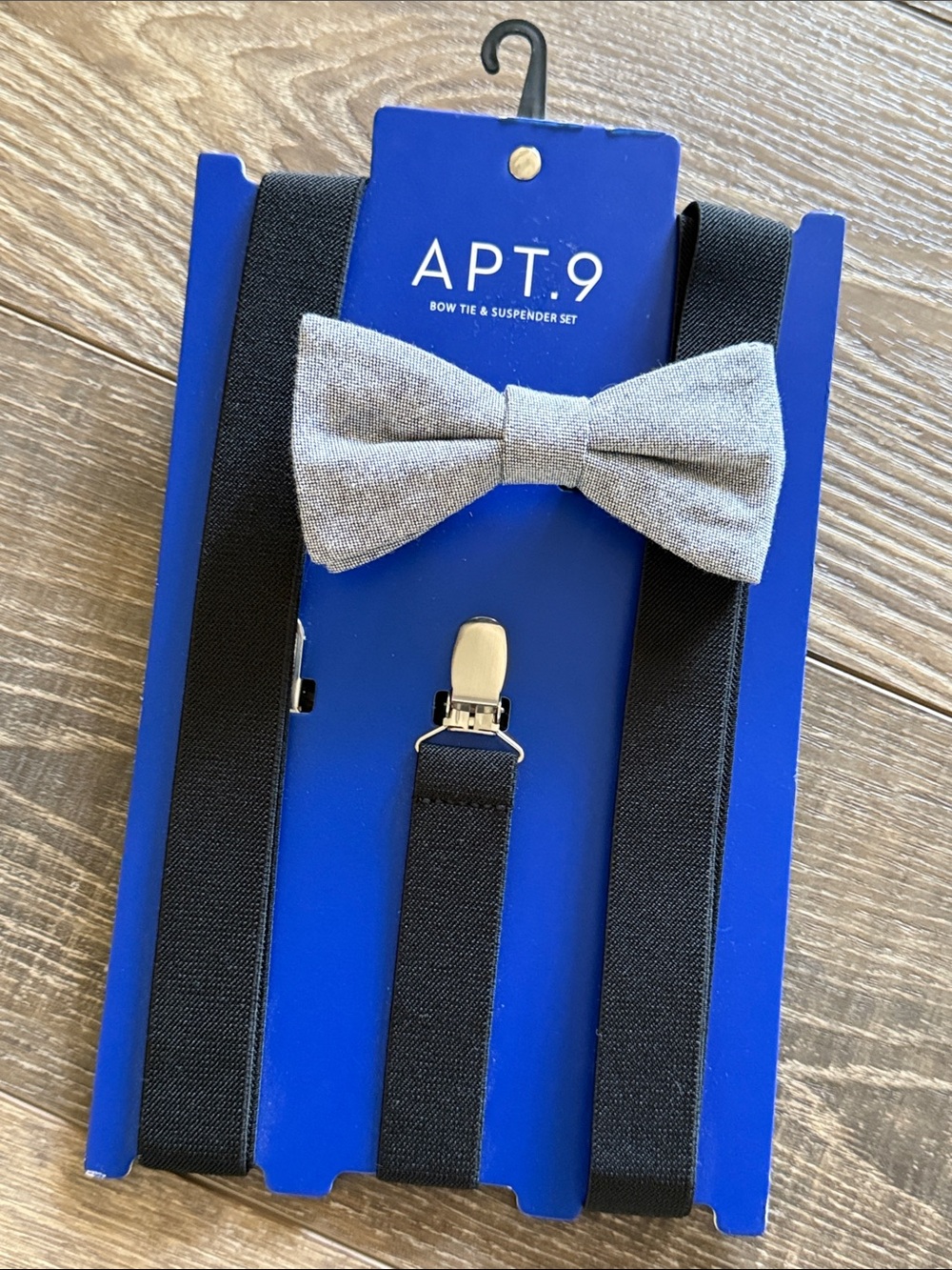 Apt. 9 Gray & Black Bow Tie with Black Suspenders